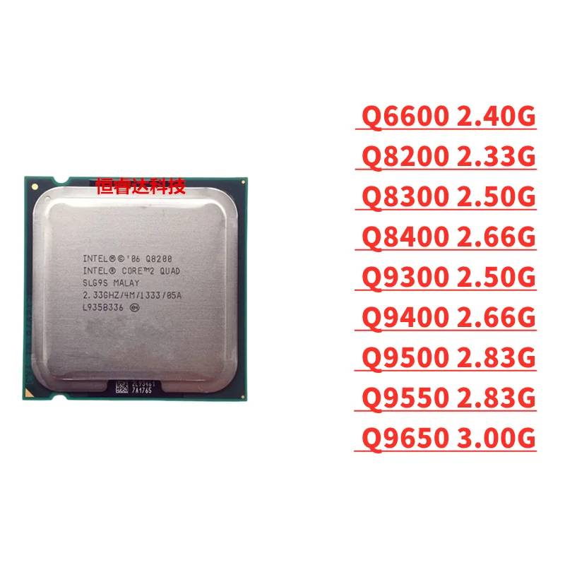Quad-core Q6600 Q8200 Q8300 Q8400 Q9400 Q9500 Q9450 Q9550 Q9650 775 pin CPU Core 2 Image