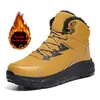 Marke Männer Winter Schneeschuhe wasserdichte Leder Turnschuhe super warme Herren stiefel Outdoor männliche Wanderschuhe Arbeits schuhe Größe 39-48