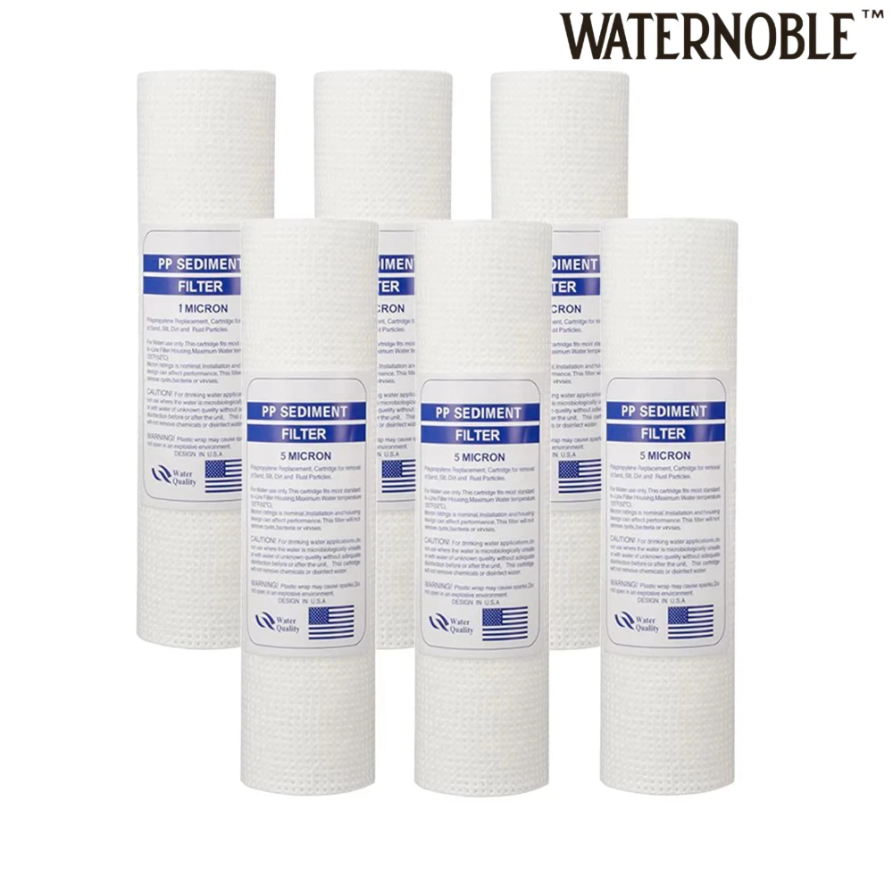 Waternoble 10 Zoll x 2,5 Zoll 1 Mikron Sedimentfilterkartusche für das ganze Haus, PP-Baumwoll-Wasserfilter-Ersatz, kompatibel mit 3 Stück Image