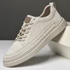 Echt leder Herren beige Freizeit schuhe rutsch feste männliche Laufschuhe Comfort abel Tenis