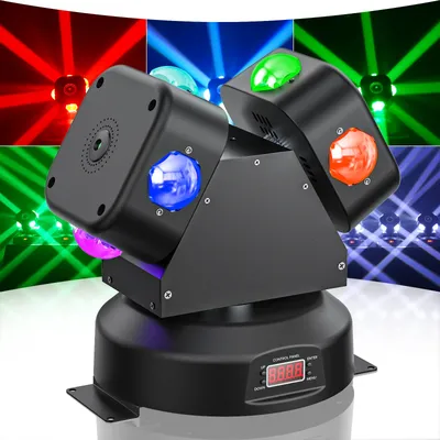 U'King 2 Arms Rotating Moving Head Light DMX512 8PCS Beads RGBW Beam Strobe Stage Effect for DJ