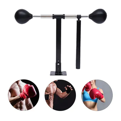 Height Adjustable Heavy Duty Wall Mount Boxing Punching Bag W/Two Speed balls and A 360° Reflex Bar