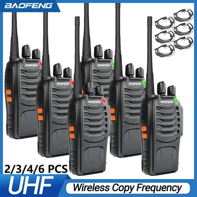 3/6PCS Baofeng BF-888S Walkie Talkie Wireless Copy Frequency UHF Long Range High Power Upgraded BF 888S VOX Ham Two Way Radio