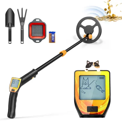 Metal Detector Kids Adjustable Stem18.3''-37.8'' Metal Detector Beach Treasure Finder Handheld