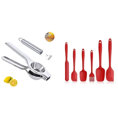 Lemon Squeezer, Lemon Zester & Silicone Spatula Silicone Spoon Set, Juicer Manual, Lemon Juicer