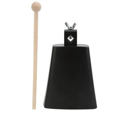 4/5 Inch Metal Cowbell with Drumstick - Hand Percussion Noise Maker for drum Set, Ideal Cow Bell