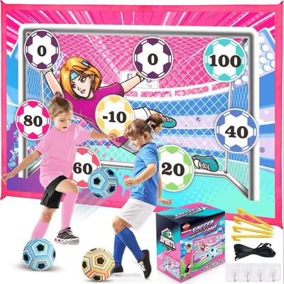 VATOS Soccer Ball Game Set for Girls Kids Toss Football Goal Game with 2 Balls Soccer Toys Indoor