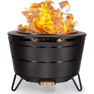 27.5 in. Reunion Fire Pit, Large Wood Burning Outdoor Fire Pit, for Large Gatherings Removable Ash