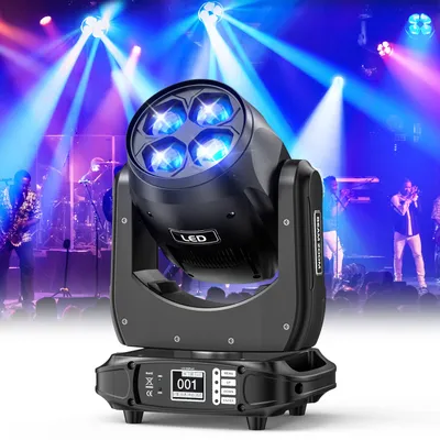 U'King 160W Bee Eyes LED Beam Moving Head Light 4x40W RGBW Zoom Effect Stage Light for DJ Disco