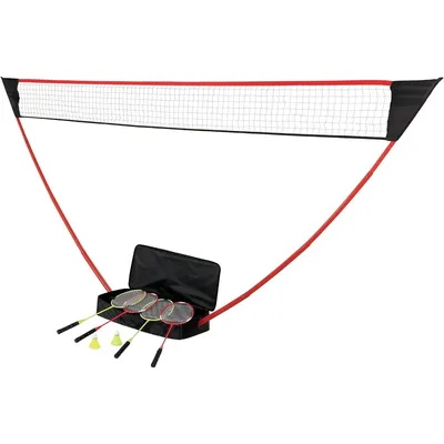 Portable Badminton Set with Independent Base - Can Be Set on Any Surface in Seconds - No Tools or