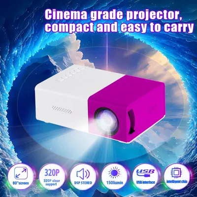 New LED Portable Projector Dlp Full Hd 1000 Lumen HDMI USB Audio Home Theater Media Player Gift