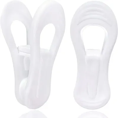 White Hanger Clips 30 Pack, Multi-purpose Plastic Hanger Clips, Perfect Finger Clips for Skirt Pants