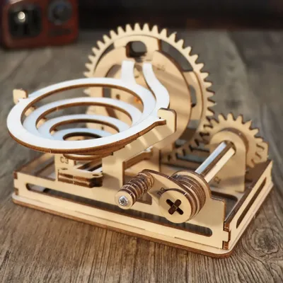 Spiral Marble Run 3D Wooden Puzzles for Adults and Teens DIY Model Building Kits with Mechanical