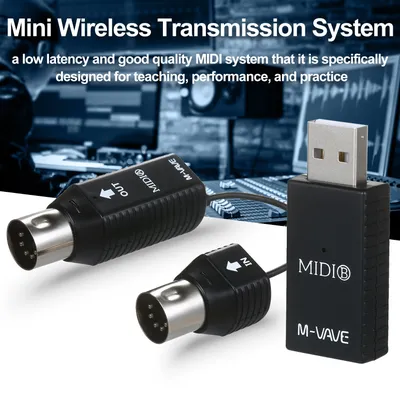 M-VAVE MS1 Mini Wireless Transmission System MIDI System MIDI Wireless Adapter Plug and Play Support