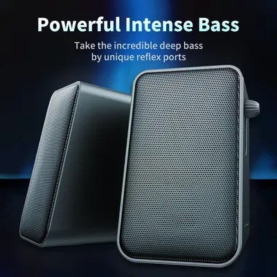 Coomaer 3inch Iron Heavy Bass 10W Computer Speaker Gaming Sound Bookshelf Subwoofer USB 2.0 Channel