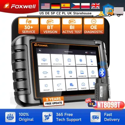 FOXWELL NT809BT OBD2 Automotive Scanner All System Bi-Directional Test 30+ Reset Code Reader OBD2