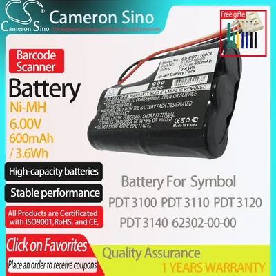 CameronSino Battery for Symbol PDT 3100 PDT 3110 PDT 3120 PDT 3140 fits Symbol 62302-00-00 Barcode