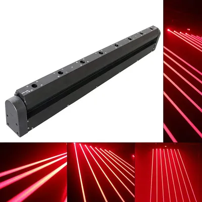 8 Eyes RED DMX512 Laser Projector Stage Moving Head Beam Scan Laser Light Bar