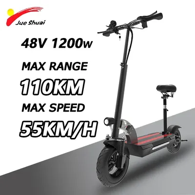 48V 30AH Battery Electric Scooter 110KM Max Distance E-Scooter 1200W Rear Motor электросамокат