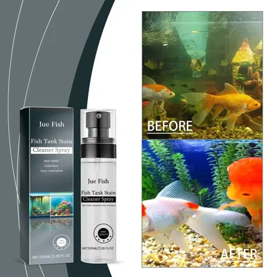 Jue Fish Fish Tank Stain Cleaning Spray Stain cleaning and Descaling No residue and no damage to