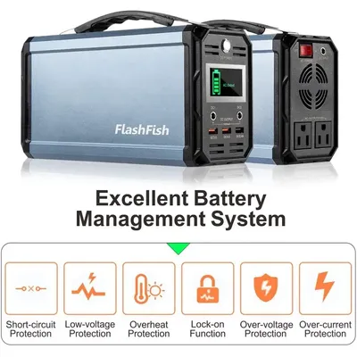 300W Solar Generator, FlashFish 60000mAh Portable Power Station Camping Potable Generator, CPAP