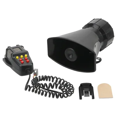 Police Siren Air Horn Megaphone Tone Mic PA System Emergency Amplifier Hooter 12V 100W Speakers Loud