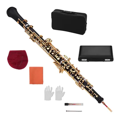 Professional Oboe C Key Semi-automatic Style Silver-plated Keys Woodwind Instrument with Oboe Reed