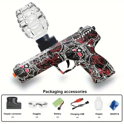 USB Rechargeable Water Ball Blaster - Perfect For Family Fun & Summer Parties,Continuous Gel Bullet