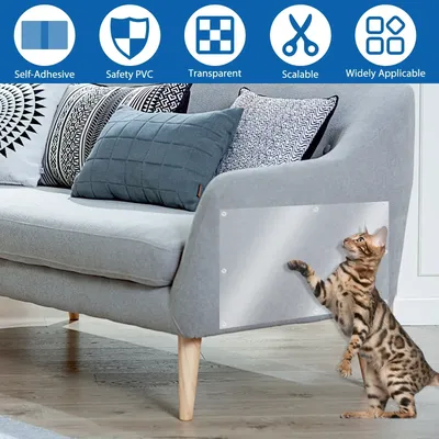 45x500cm Cat Anti Scratch Tape Transparent PVC Self-Adhesive Furniture Protection Cover With 60