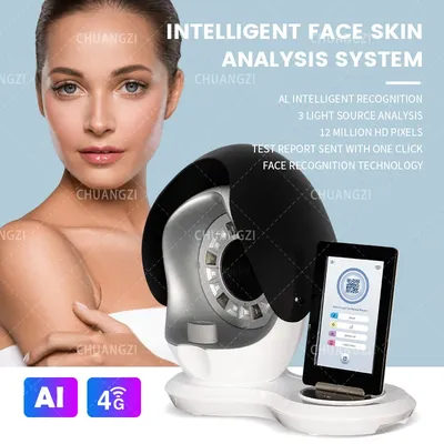 Upgrade 8 Spectral Imaging Technology Skin Analyzer Face Moisture Detection Spa Use 15.6inch 3D