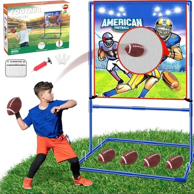 VATOS Rugby US Football Toss Target Games with 4 Inflatable Footballs Indoor Outdoor Sport Toy for