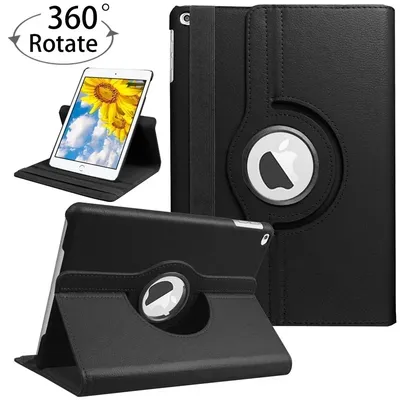 For iPad Air 13 11-inch M2 Pro 13 11-inch M4 2024 Mini 7 6 Smart Leather Case with 360° Rotation and