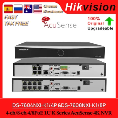 Hikvision Original 4K Network Video Recorder DS-7604NXI-K1/4P DS-7608NXI-K1/8P 4/8ch 4/8PoE 1U