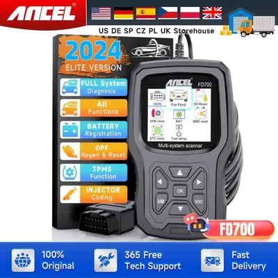 ANCEL FD700 OBD2 Automotive Scanner for Ford Code Reader Engine ABS SRS TPMS ETC DPF Regen Oil Reset