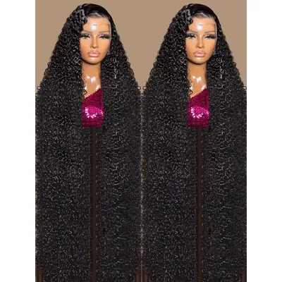 40 46 Inch Deep Wave 13x6 13x4 Hd Lace Front Human Hair Wig 250 Density Water Curly 360 Lace Frontal Wigs Human Hair For Women