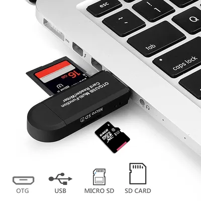 2 in 1 USB SD Card Reader Micro USB Memory OTG Adapter For SDXC/SDHC/SD/MMC/RS-MMC/Micro SD/TF