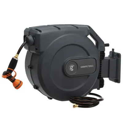 Giraffe Tools AW50 Hose Reel 1/2" x 155 ft, Heavy Duty Retractable Garden Hose Reel with Any Length