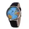 Fashion Retro Belt Quartz Watch Airplane Second Hand Map Watch Unisex Elegant Watch Alloy Ladies