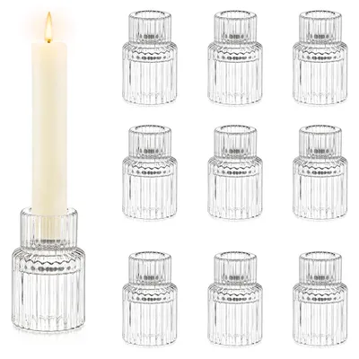 10/20PCS Transparent Cone Candlestick Bulk Used for Table Centers, Christmas, Halloween, Wedding