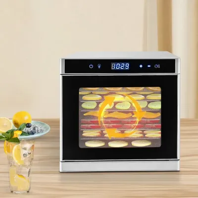 Food Dehydrator Stainless Steel Dehydrator Machine with 24H Adjustable Digital Timer and LED Display