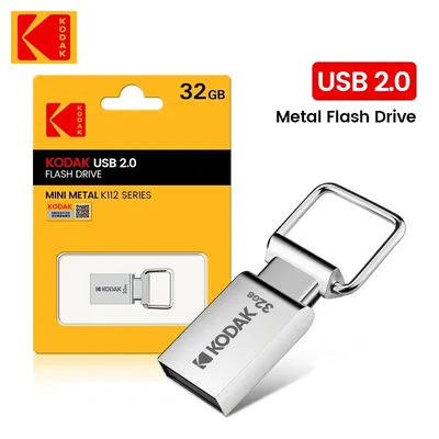 Kodak Metal USB Flash Drive K112 USB 2.0 Flash Drive Super Mini Pen Drive 32GB 64GB Car Key Leather