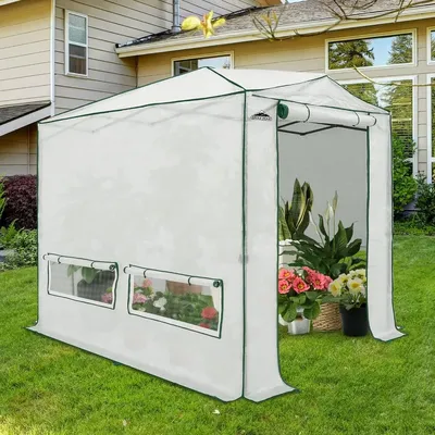 10x10 Portable Walk-in Greenhouse, Pop-up Indoor Outdoor Garden Green House, Zippered Doors and