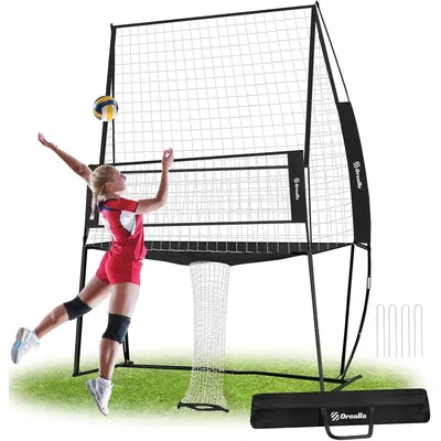 Training Equipment, Volleyball Practice Net Station Update Freely Adjustable Height of Front Net,