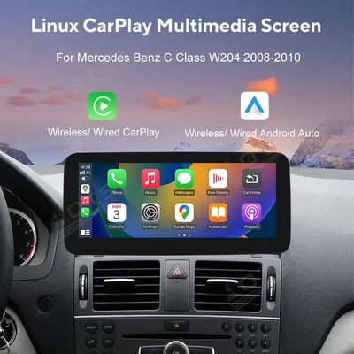 Linux touch Wireless Apple CarPlay Android Auto HiCar For Benz C Class W204 2008~2010 Upgrade The