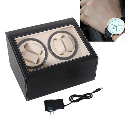 Automatic Watch Winder Display Box 4+6 Slots PU Leather Watch Organizer Box Watch Case