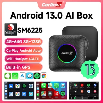 CarlinKit 8G 128G Android 13 CarPlay AI Box PLUS LED Wireless CarPlay Android Auto Adapter FOTA