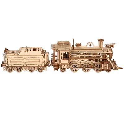 Locomotive Model DIY 3D Wooden Puzzle Building Block Kits Assembly Toy Birthday Gift For Kids Adult