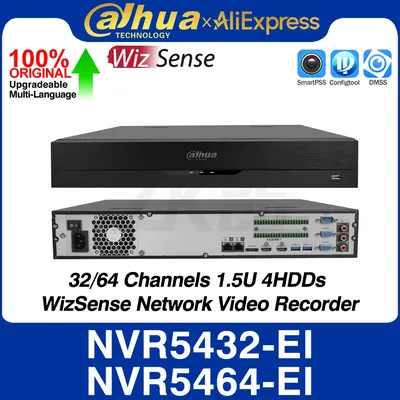 Dahua NVR5432-EI NVR5464-EI 32/64CH 4HDD 1.5U Wizsense Network Video Recorder AI By NVR SMD Plus