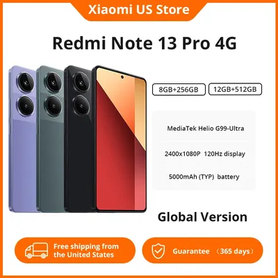 Xiaomi Redmi Note 13 Pro 4G Smartphone MTK Helio G99-Ultra 6.67" AMOLED display 67W Turbo Charge