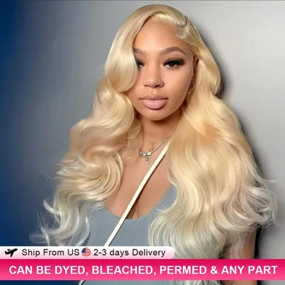200 Density 613 Blonde 13x6 hd lace frontal wig Body Wave human hair wigs Real Brazilian Straight Colored Human Hair For Women